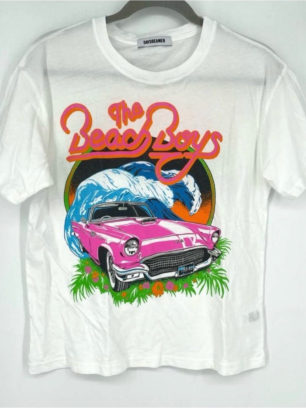 Free People / Daydreamer Graphic Tee Pink Convertible "The Beach Boys" SZ XS - Picture 8 of 10